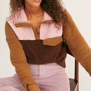 Free People Donni tri fleece pullover